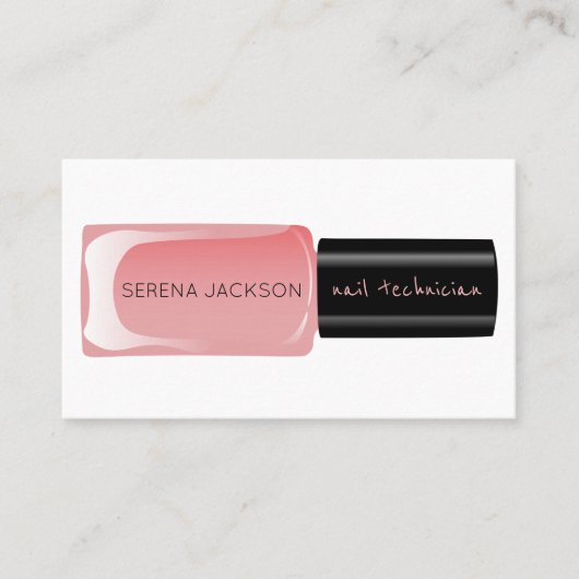 Carte De Visite Manicuriste de vernis à ongles rose vif (Devant)