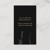 Carte De Visite Manicuriste du Salon Nail Moderne Noir & Or (Dos)