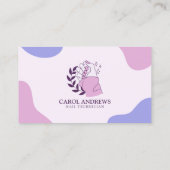 Carte De Visite Manicuriste Élégant Technicien De Clou Rose Et Vio (Dos)