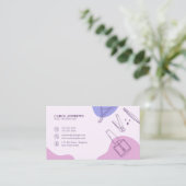 Carte De Visite Manicuriste Élégant Technicien De Clou Rose Et Vio (Debout devant)