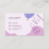 Carte De Visite Manicuriste Élégant Technicien De Clou Rose Et Vio (Devant)