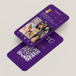 Carte De Visite Manicuriste moderne Royal Purple Instagram
