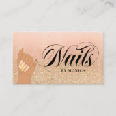 Carte De Visite Manicuriste Nail Tech Golden Glam Salon (Devant)