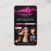 Carte De Visite Manicuriste Nail Tech Pink Élégant logo Loyauté (Devant)