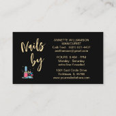 Carte De Visite Manicuriste Nail Technicien Black Gold (Dos)