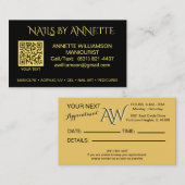 Carte De Visite Manicuriste Nail Technicien Or Accent (Devant / Derrière)