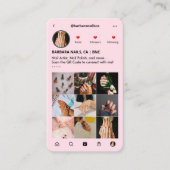 Carte De Visite Manicuriste ongle rose IG Loyalty Card (Devant)