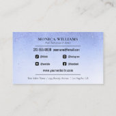 Carte De Visite Manicuriste ongle Tech Blue Glam Parties scintilla (Dos)