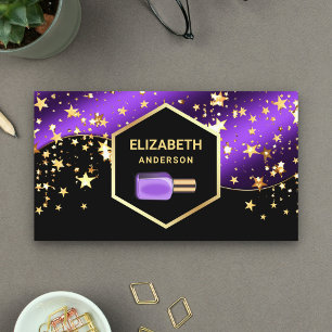 Carte De Visite Manicuriste polonais Gold Confetti Royal Purple Na