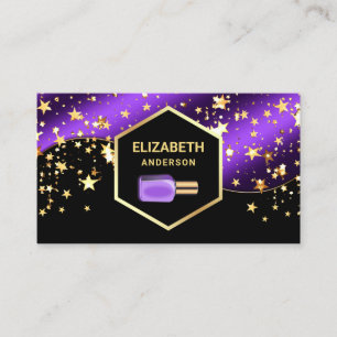 Carte De Visite Manicuriste polonais Gold Confetti Royal Purple Na