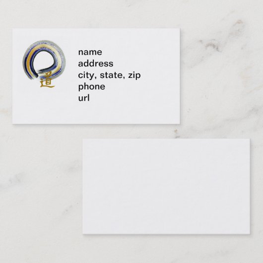 Carte De Visite Manière bleue, Enso (Devant / Derrière)