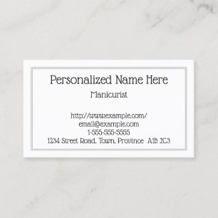 Carte de visite maniériste simple et simple