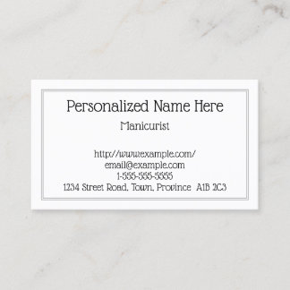 Carte de visite maniériste simple et simple