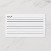 Carte De Visite Manifeste L'Abondance En Demandant Pourquoi (Dos)