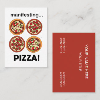 Carte De Visite Manifesting Pepperoni Pizza Restaurant