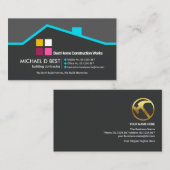 Carte De Visite Manipulateur créatif et élégant sur le toit bleu (Devant / Derrière)