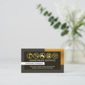 Carte De Visite Manipulateur de cadre d'or gris élégant (Debout devant)