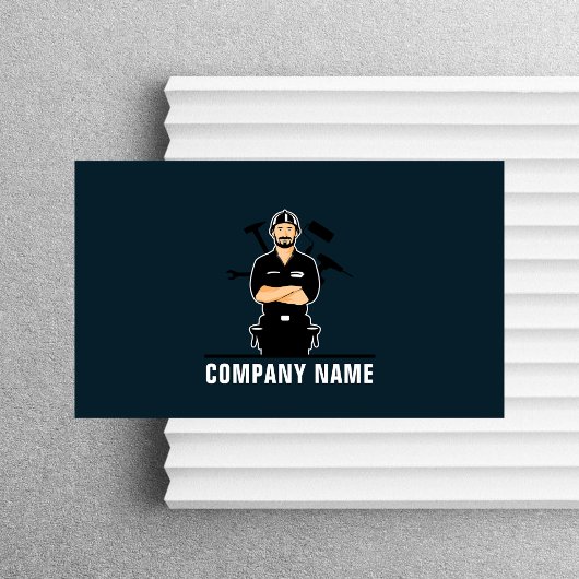 Carte De Visite Manipulateur de réparation et d'entretien bleu fon