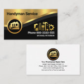 Carte De Visite Manipulateur élégant et luxueux Vague Or (Devant / Derrière)