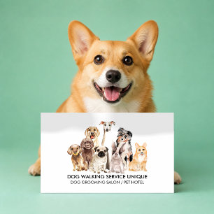Carte De Visite Manipulateurs de chiens de show Aquarelle élégante