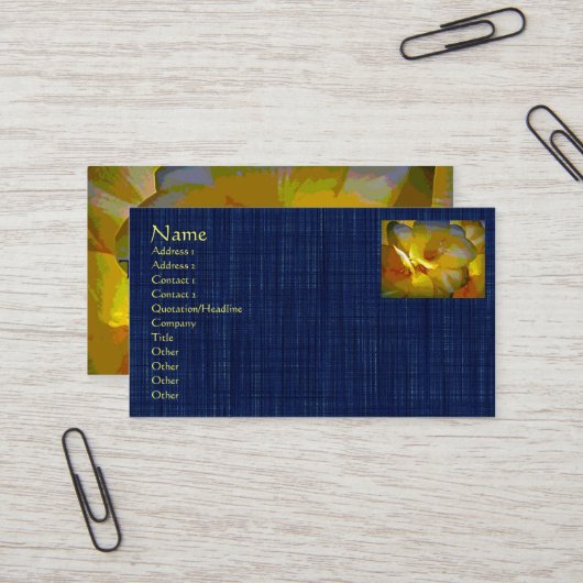 Carte De Visite Manipulation numérique de Freesia Jaune (Devant/Arrière en situation)