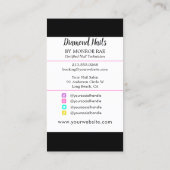 Carte De Visite Manipuler Artiste Carton Mains Logo Longue Manicur (Dos)