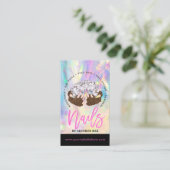 Carte De Visite Manipuler Artiste Carton Mains Logo Longue Manicur (Debout devant)