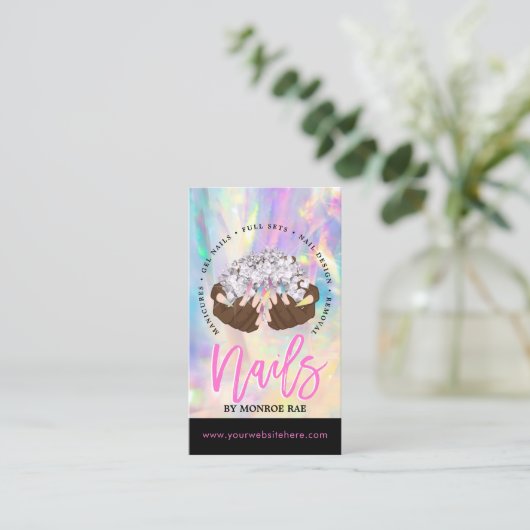 Carte De Visite Manipuler Artiste Carton Mains Logo Longue Manicur (Debout devant)