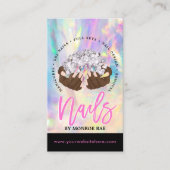 Carte De Visite Manipuler Artiste Carton Mains Logo Longue Manicur (Devant)