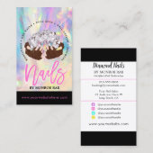 Carte De Visite Manipuler Artiste Carton Mains Logo Longue Manicur (Devant / Derrière)