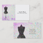 Carte De Visite Mannequin Confetti de Mode Moderne sur Mesure Chic (Devant / Derrière)