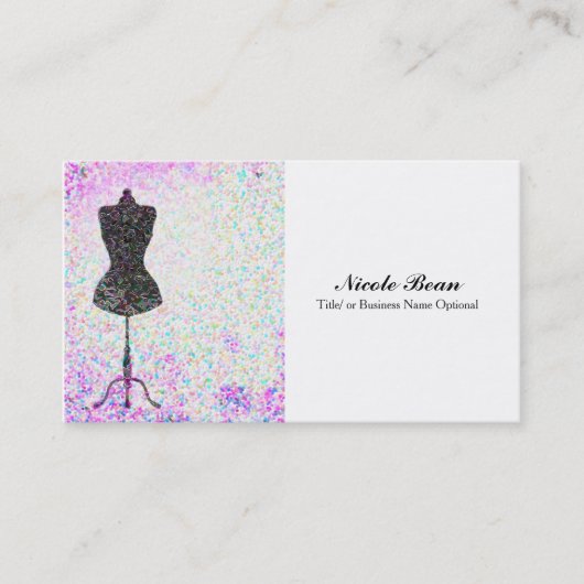 Carte De Visite Mannequin Confetti de Mode Moderne sur Mesure Chic (Devant)