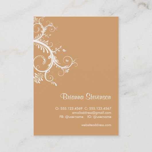 Carte de visite mannequin de mode (Dos)