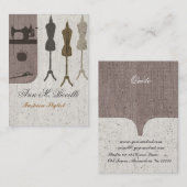 Carte De Visite Mannequin de mode artisanal à la machine à coudre  (Devant / Derrière)