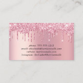 Carte De Visite Manucure à ongle rose Parties scintillant (Dos)