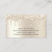 Carte De Visite Manucure à ongles Parties scintillant or (Dos)