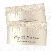 Carte De Visite Manucure à ongles Parties scintillant or