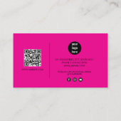 Carte De Visite Manucure art ongles roses chauds Code QR (Dos)