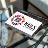 Carte De Visite Manucure Clou Polonais Scannable QR Code Basique B