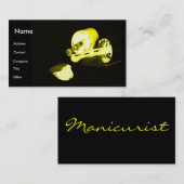 Carte De Visite Manucure dans le noir et le jaune (Devant / Derrière)