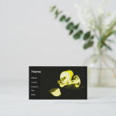 Carte De Visite Manucure dans le noir et le jaune (Debout devant)