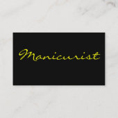 Carte De Visite Manucure dans le noir et le jaune (Dos)