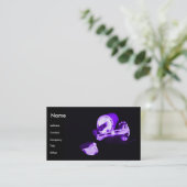 Carte De Visite Manucure dans noir et le pourpre (Debout devant)