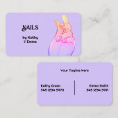 Carte De Visite Manucure de deux noms (Devant / Derrière)