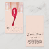 Carte De Visite Manucure de maquillage Logo Nails rouges Blush (Devant / Derrière)