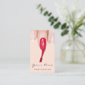 Carte De Visite Manucure de maquillage Logo Nails rouges Blush (Debout devant)