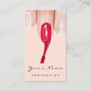Carte De Visite Manucure de maquillage Logo Nails rouges Blush