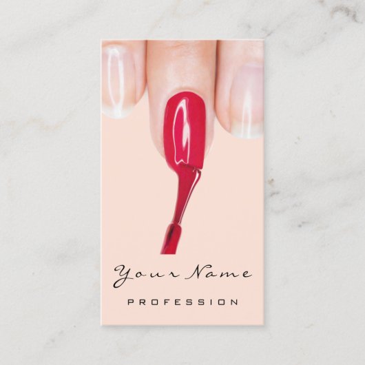 Carte De Visite Manucure de maquillage Logo Nails rouges Blush (Devant)