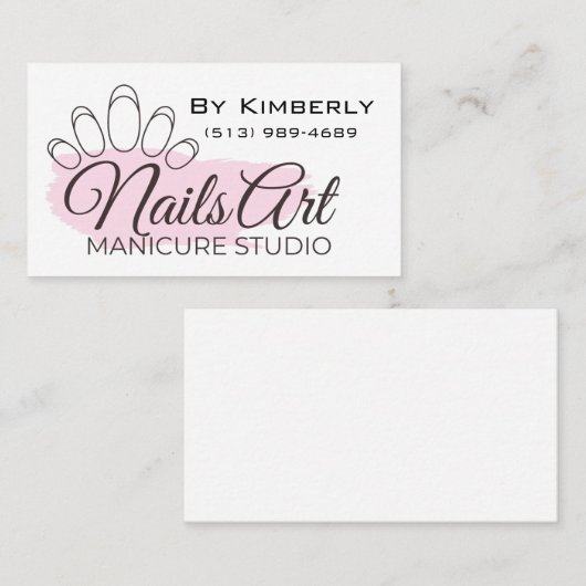 Carte De Visite Manucure des ongles (Devant / Derrière)