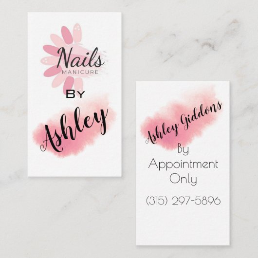 Carte De Visite Manucure des ongles (Devant / Derrière)